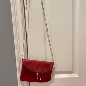 Red and gold crossbody bag- barely worn!